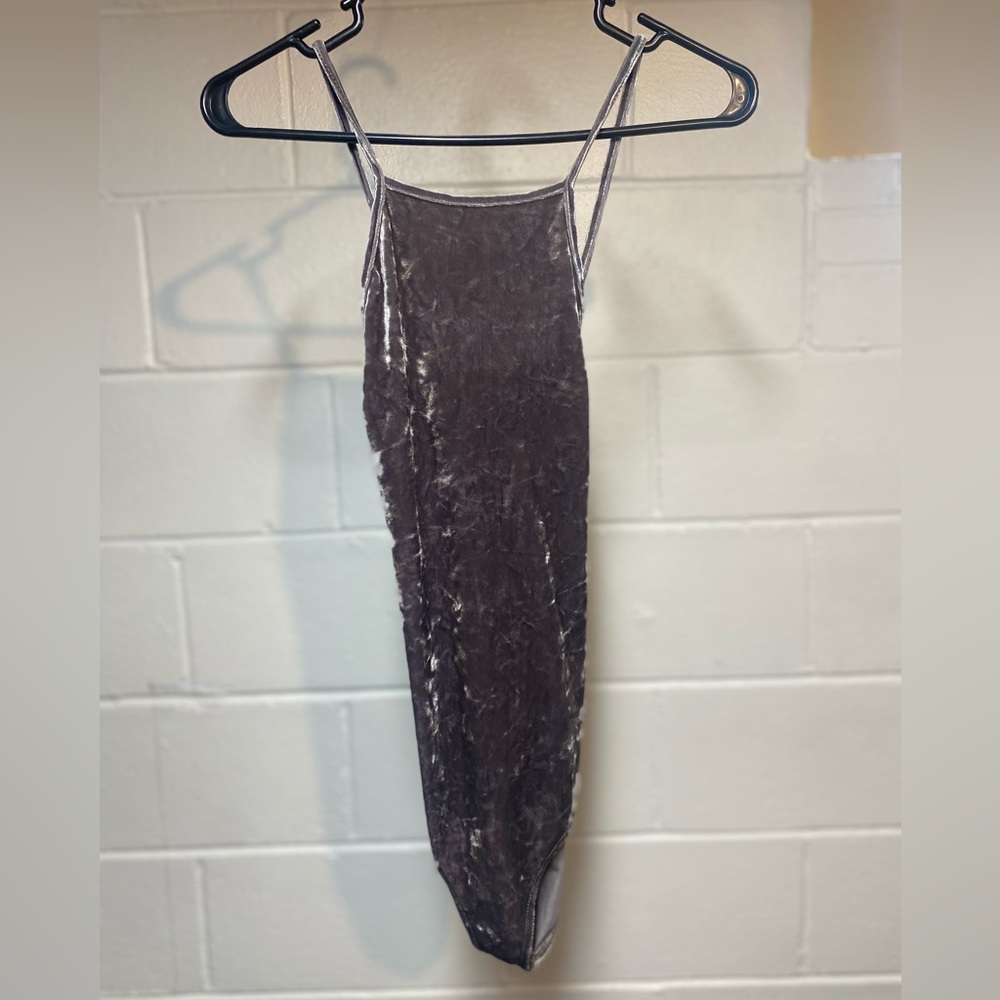 Forever 21 silver velour leotard!